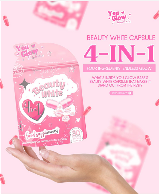 You Glow Babe Beauty White 4in1 (Glutathione, Collagen, Vitamin C) 30 Capsules