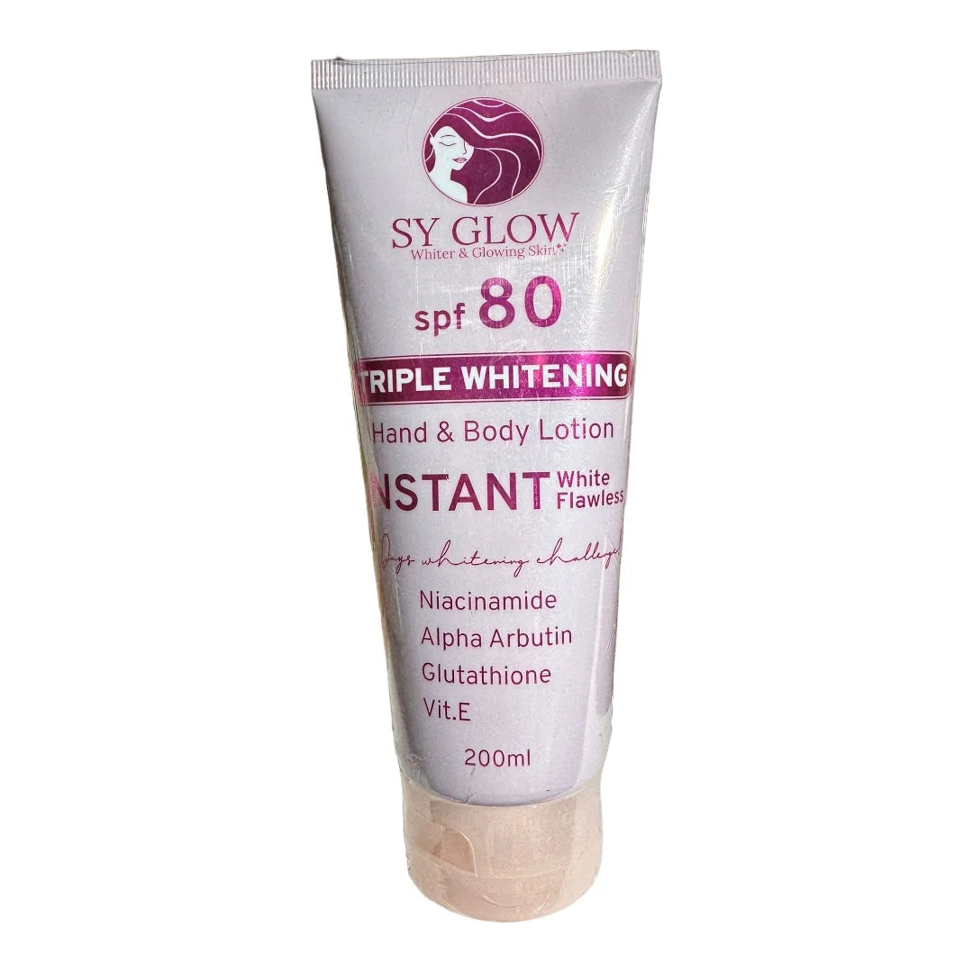 SY Glow Triple Whitening Hand & Body Lotion – SPF 80 (200ml)