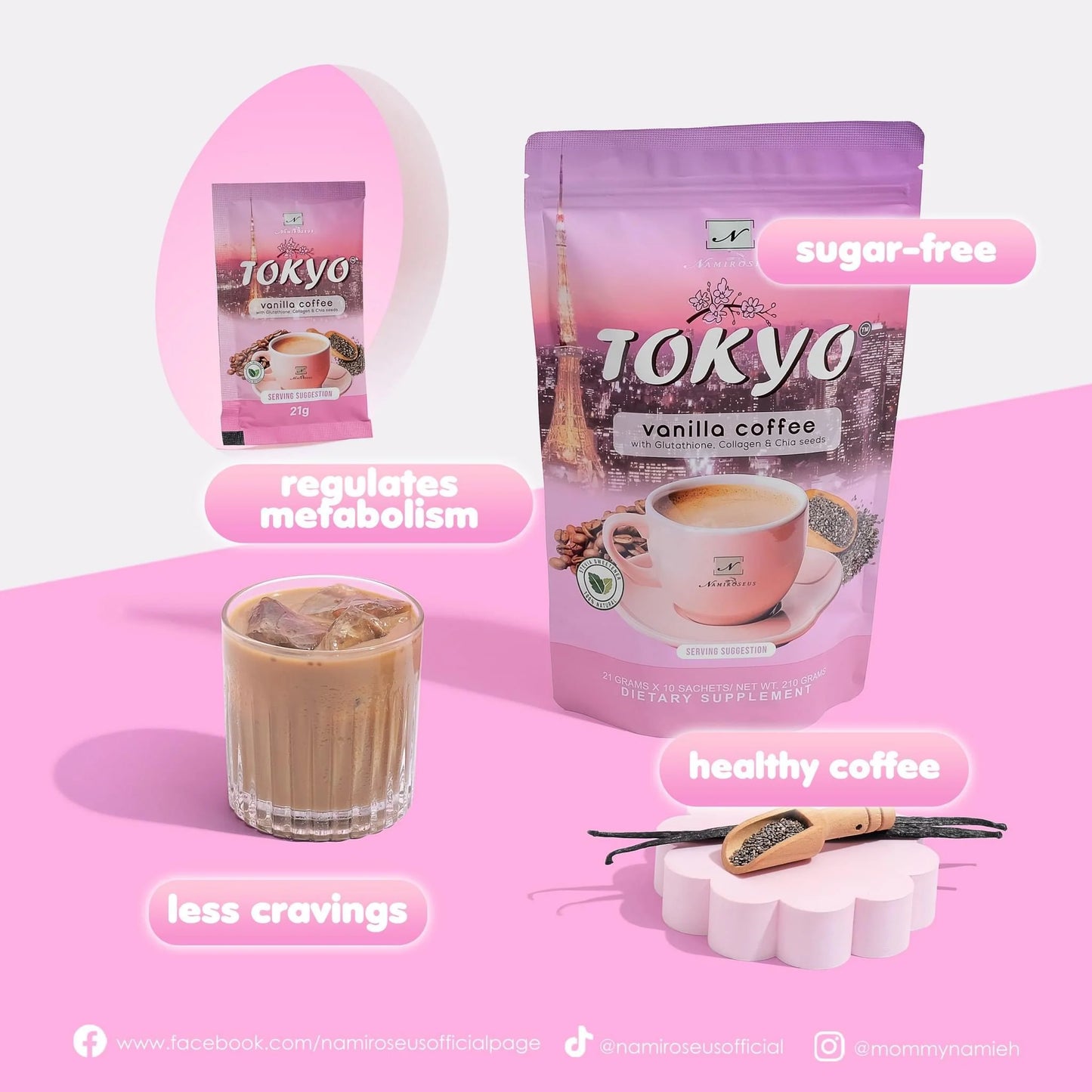 Namiroseus Tokyo Vanilla Slimming Coffee l 210g - 10 Sachets